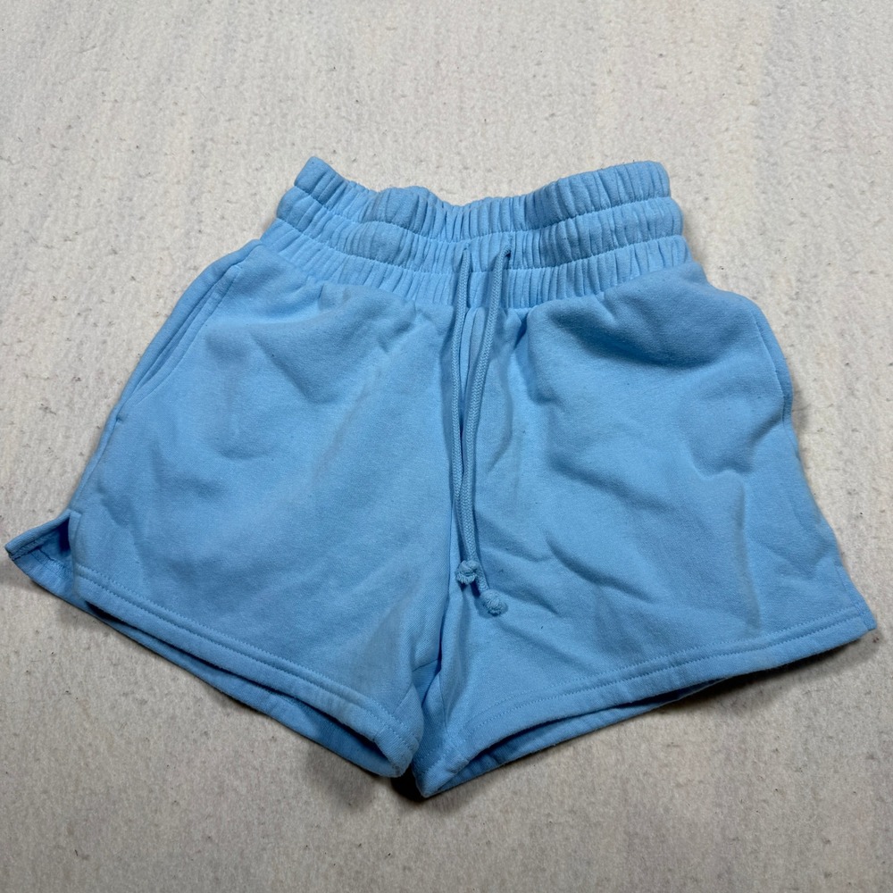 Wild Fable Kids Light Blue High Rise Fleece Drawstring Sweat Shorts XXS